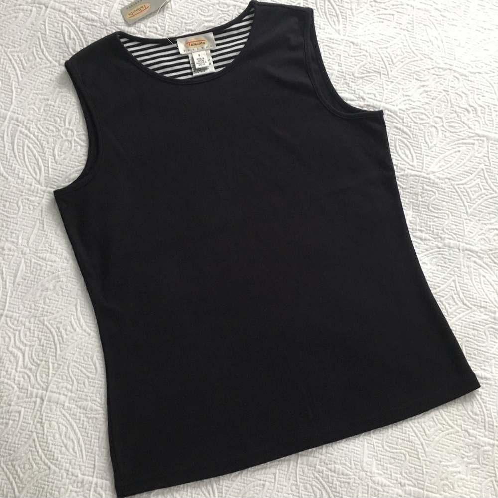 New w Tag- Women's Talbots Petite Small-dark navy sleeveless shirt